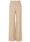 Chloé Chloe Flared Linen Trousers In Beige