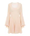 Chloé Silk Georgette Minidress In Pink