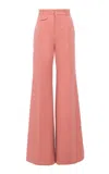 Chloé Flared Organic Cotton Canvas Pants In Orange