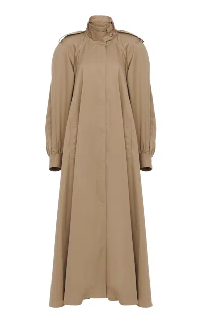 CHLOÉ FLARED ORGANIC COTTON GABARDINE TRENCH COAT