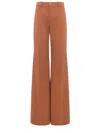 Chloé Chloe Women Pantalone Dalla Gamba Ampia In Cotone Mattone In Brown