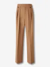 Chloé Chloe Pleated Straight-leg Wool Trousers In Brown
