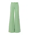 Chloé Flared Pants In Cotton Canvas In Green
