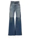 Chloé Flared Patchwork Jeans In Blue