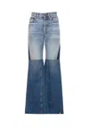 Chloé Patchwork Cotton Denim Jeans In Blue