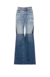 Chloé Flared Patchwork Jeans In Blue
