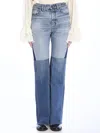Chloé Three-coloured Patchwork Denim Jeans In Blue