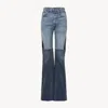 Chloé Patchwork Rigid High-rise Flared-leg Jeans In Multicolor