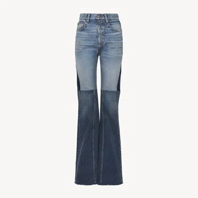 CHLOÉ JEAN PATCHWORK ÉVASÉ EN DENIM FEMME MULTICOLORE TAILLE 30 100% COTON