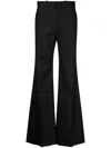 Chloé Black Pants With High Waist And Wide Leg In Viscose Blend Stretch Woman In Black
