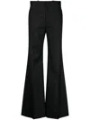 Chloé Black Pants With High Waist And Wide Leg In Viscose Blend Stretch Woman In Black
