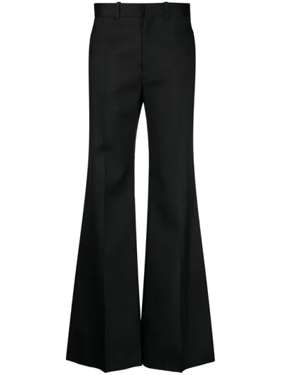 Chloé Broken-heel Low-rise Stretch-wool Pants In Nightfall Green