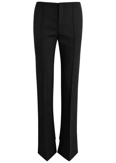 Chloé Chloe Flared Stretch-wool Trousers In Black