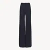 CHLOÉ PANTALON TAILLEUR ÉVASÉ EN LAINE STRETCH FEMME BLEU TAILLE 42 95% LAINE VIERGE, 5% ÉLASTHANNE