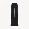 Chloé Black Pants With High Waist And Wide Leg In Viscose Blend Stretch Woman In Black