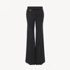 Chloé Pantalon De Costume Évasé En Gabardine De Laine Femme Noir Taille 44 100% Laine In Black