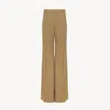Chloé Wool Grain De Poudre Flare Leg Pants In Brown