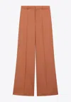 Chloé Flared Tailored Wool Pants In Brown