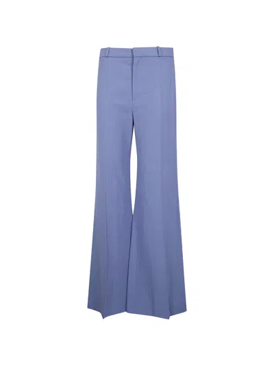 Chloé Flared Long Trousers In Blue