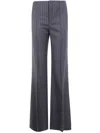 Chloé Tailored Pinstripe Flared Leg Trousers In Gray