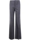Chloé Tailored Pinstripe Flared Leg Trousers In Gray