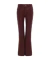 Chloé Flared Trousers In Leather In Burgundy