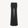 Chloé Pantalon Évasé En Laine Stretch Femme Noir Taille 34 95% Laine Vierge, 5% Élasthanne In Black