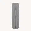 Chloé Grain De Poudre Wool Flared Pants In Grey