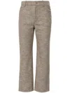 Chloé Flared Tweed Cropped Trousers In Yellow