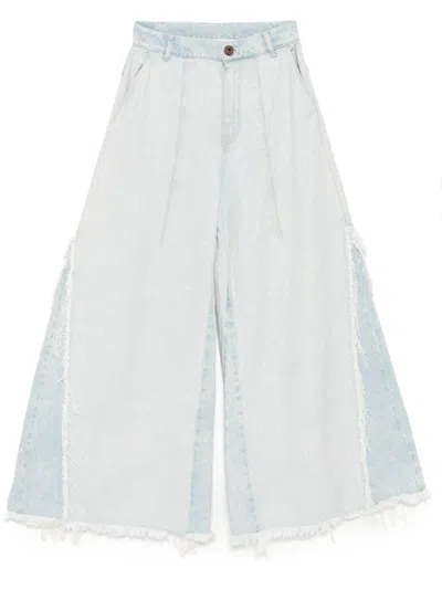 Pre-owned Chloé Flared Wide-leg Jeans In Blue