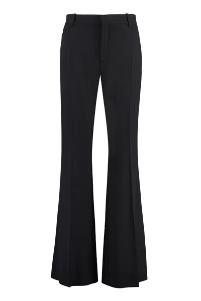 Chloé Flared Wool Pants For Women In Black