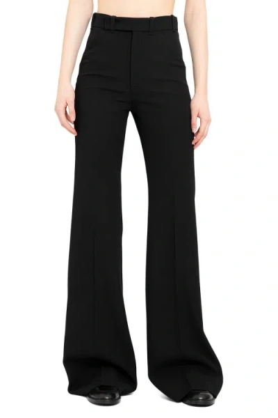 Chloé Flared Wool Tailored Trousers In Black