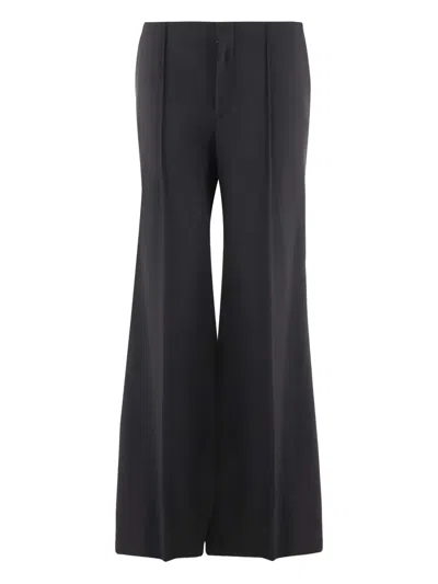 Chloé Flared Wool Trousers In Black
