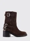 Chloé Stylish Block Heel Suede Ankle Boots In Animal Print