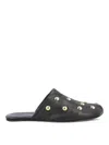 Chloé Susanna Buckle-details Studded Flat Pumps In Black