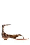 Chloé Brown Jelly Sandal With Animal Print And Flat Sandal In Multi