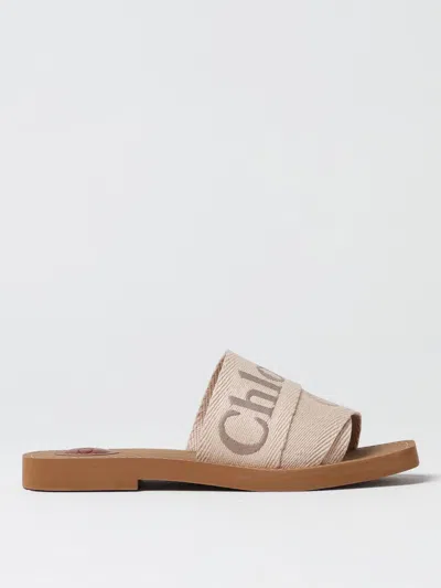 CHLOÉ FLAT SANDALS CHLOÉ WOMAN COLOR BEIGE,G44053022