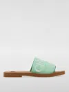 Chloé Chloe Woody Canvas Sandal In Green