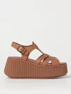 Chloé Women Leather Nama Platform Sandals In Multi