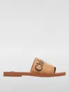 Chloé Tan Woody Sandals In Braun