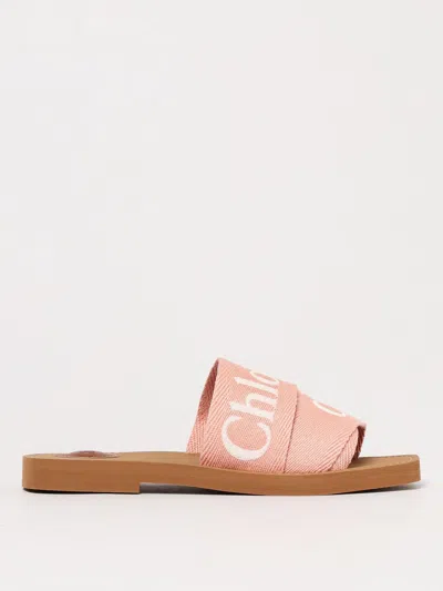 CHLOÉ FLAT SANDALS CHLOÉ WOMAN COLOR PINK,G44053010