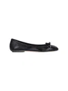 Chloé Bow Detail Round Toe Flat Sole Ballerina Shoes In Black