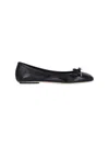 Chloé Bow Detail Round Toe Flat Sole Ballerina Shoes In Black