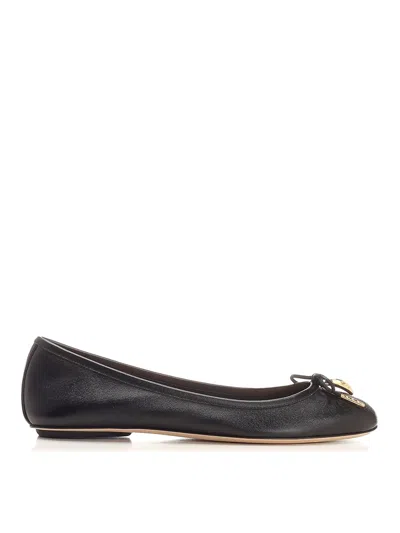 Chloé Chloe Iris Leather Ballerina Flat In Black