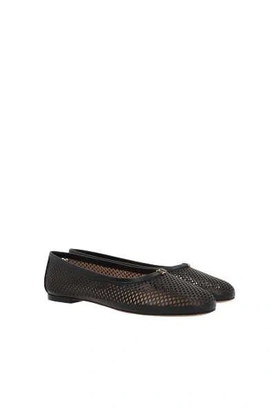 Chloé Marcie Black Ballerinas With Logo In Leather Woman