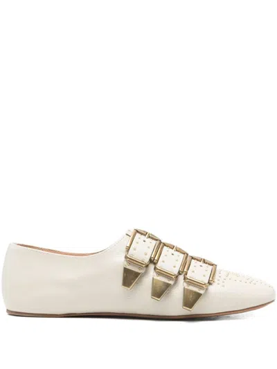 Chloé Flat Shoes Light And Natural In White