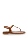 Chloé 'marcie' Brown Flat Thongs Sandals In Beige