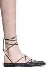 Chloé Ghillies Leather Ballet Flats In Black