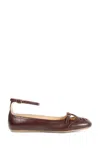 Chloé Flat Shoe With Burnished Look Made In Italy In Multi