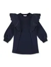 Chloé Fleece Rouge Dress In Blue